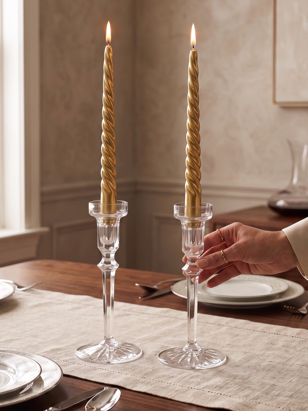 Vintage Rogaska Crystal Richmond Candlestick Holders - Pair of 2 - Flawless